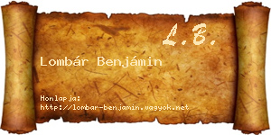 Lombár Benjámin névjegykártya