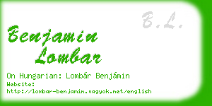 benjamin lombar business card