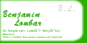 benjamin lombar business card